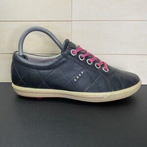 Ecco Street Premier Golf Shoes Spikeless Women's Size 6.5 EU37 Black Pink